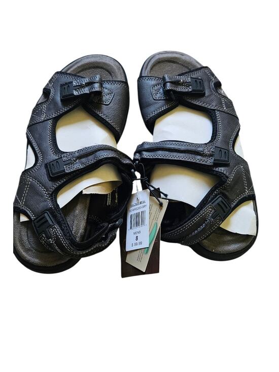 Brown Oak Men\'s Leather Sport Sandal Size 8 Gray NWT BO-MRS200-GRY main image 9
